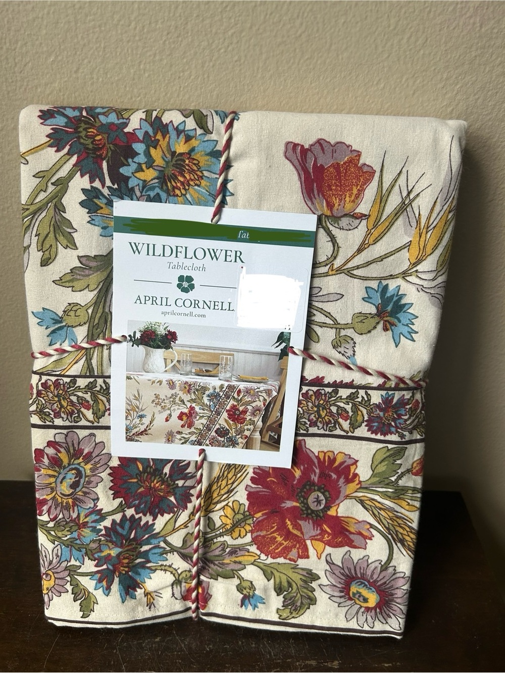 April Cornell Cotton Tablecloth Wildflower 60”x 102” Oblong Floral Fall New